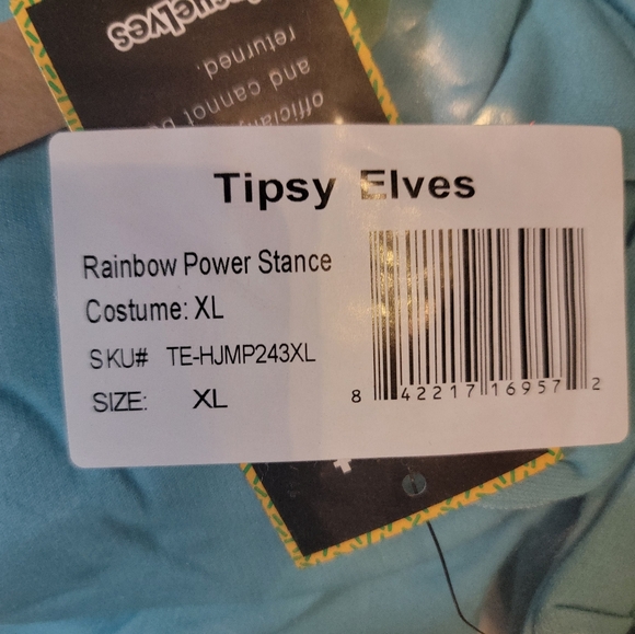 Tipsy Elves Funny Rainbows Men's Halloween Costume New In Package XL - Picture 4 of 4